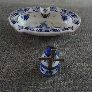 Delft Ashtray and Pepper Shaker Bundle